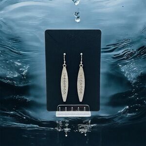 Lia Sophia "Moire" Cut Crystal Stones Antique Silver Dangle Earrings